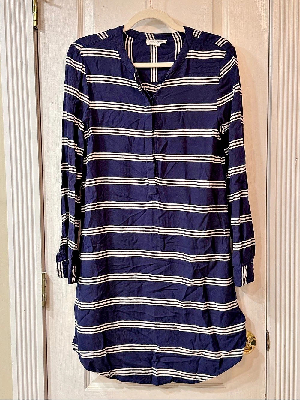 beachlunchlounge Striped Tunic Dress in Blue & White Size Small